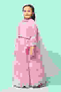 Pink Poly Viscose Embroidered Suit Set image number 4