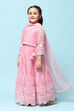 Pink Poly Viscose Embroidered Suit Set