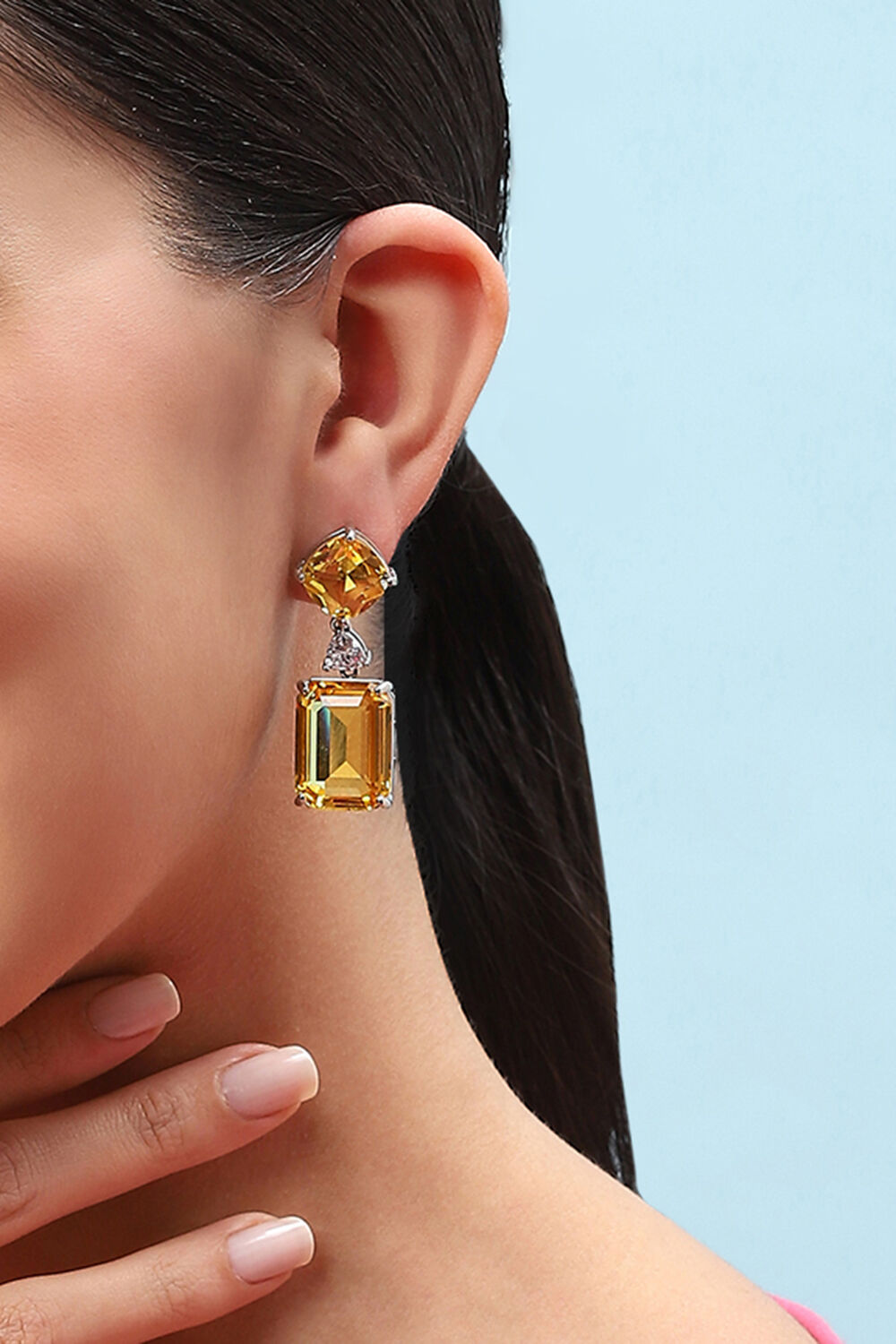 Yellow Brass Earrings image number 3