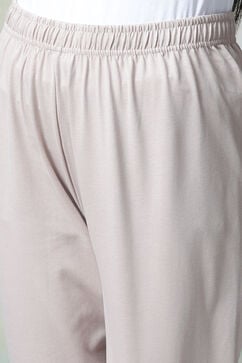 Light Purple Cotton Asymmetric Kurta Churidar Suit Set image number 4