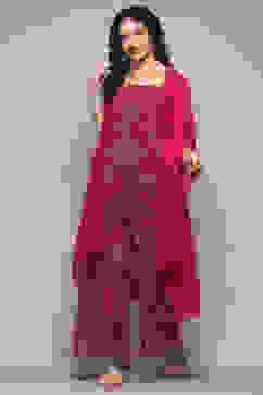 Berry Rayon Flax Straight Printed Jumpsuit image number 0