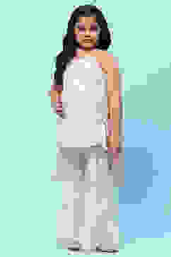 Cream Cotton Floral Embroidered Strappy Suit Set image number 7