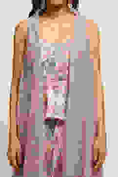 Multi-coloured Georgette Floral Printed Fusion Set image number 1