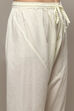 Cream Cambric Anarkali Kurta Churidar Suit Set image number 2