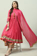 Pink Cotton Anarkali Kurta Palazzo Suit Set image number 0