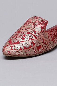 Maroon Fabric Formal Mules image number 1