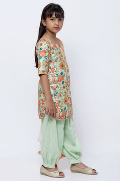 Mint Green Art Silk Straight Kurta Salwar Suit Set image number 3