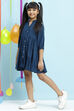 Blue Straight Rayon Flax Dress image number 3