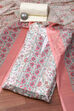 Off White Cotton Screen Print Unstitched Suit Set image number 0