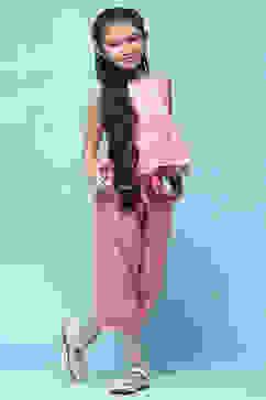 Strappy Pink Embroidered Cotton Top With Pink Solid Pant  image number 5