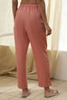 Rust Cotton Solid Regular Pants image number 5
