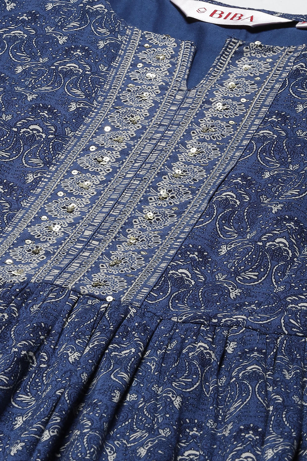 Blue Rayon A-Line Kurta Palazzo Suit Set image number 1