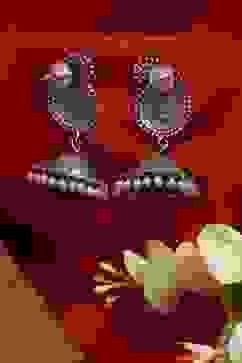 Oxidised Gold Brass Jhumka image number 2