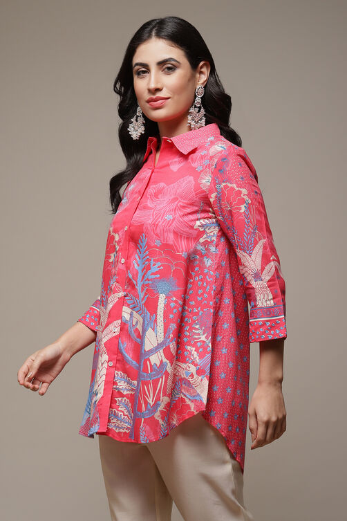 Coral Rayon Printed Shirt image number 3