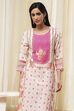 Pink Cotton Printed Straight Kurta image number 1