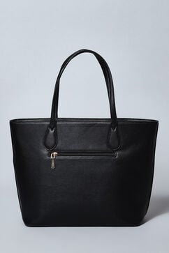 Black Pu Leather Tote Bag image number 3