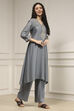 Green Striped Straight Suit Set image number 5