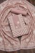 Peach Linen Modern Print Unstitched Suit Set image number 0