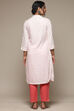 Olive Pink LIVA Straight Yarndyed Kurta image number 4