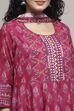 Magenta Cotton Anarkali Suit Set image number 1