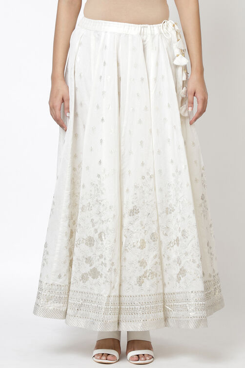 Off White Art Silk Skirt image number 0