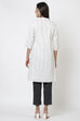 Black And White Cotton A-Line Kurta Slim Pants Suit Set image number 6