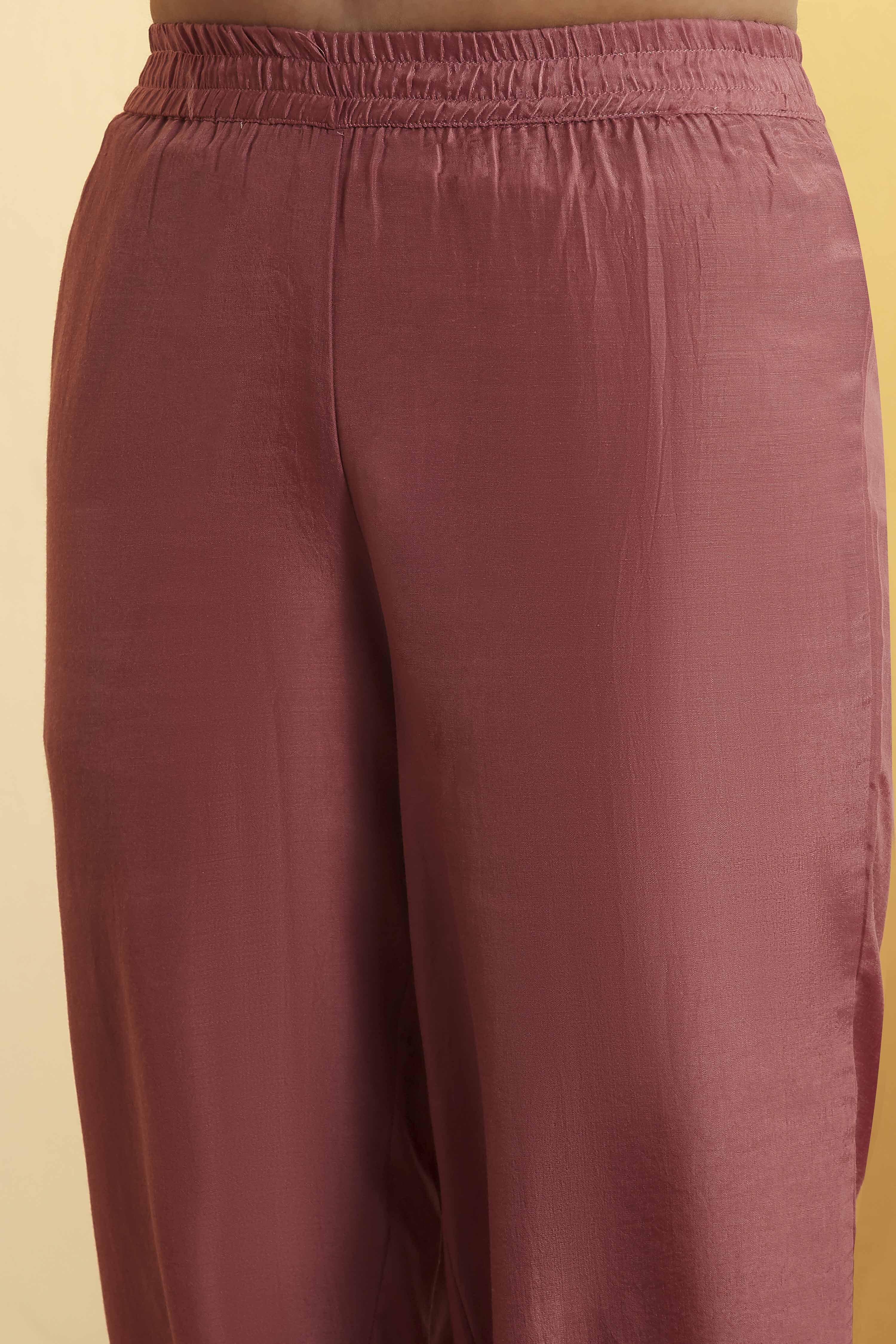 Dusty Rose Printed Straight Kurta Set image number 2