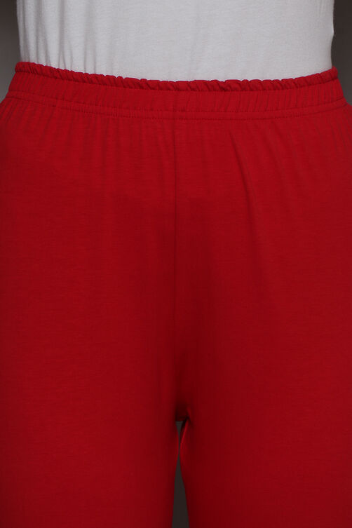 Maroon Cotton Lycra Knitted Churidar image number 5