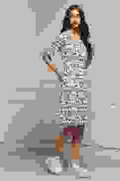 Indigo Rayon Floral Short Dress With Belt image number 4