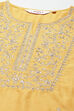 Mustard Art Silk Straight Kurta Slim Pant Suit Set image number 1