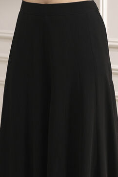 Black Polyester Fitted Embroidered Fusion Set image number 2
