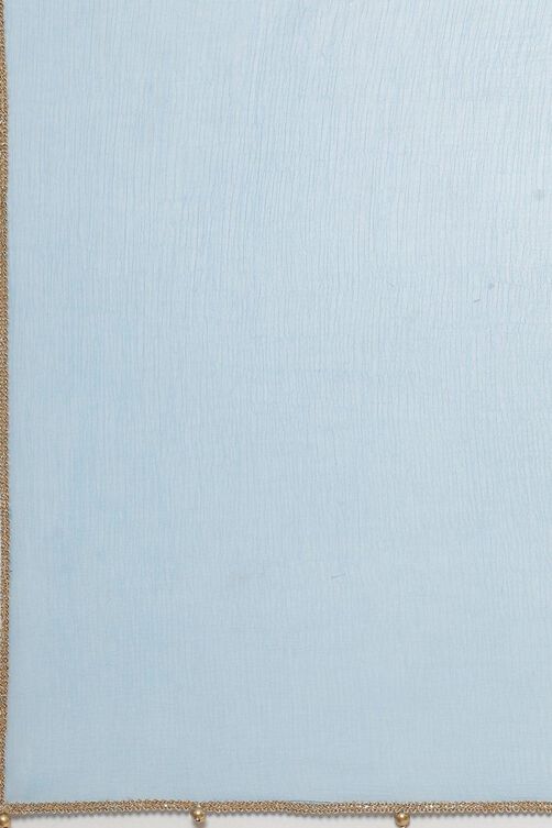 Sky Blue Straight Kurta Slim Pant Suit Set image number 3