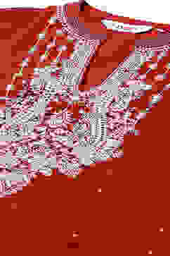 Blue & Rust LIVA Straight Printed 2 Piece Set image number 1