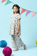 Off White & Blue Rayon Printed Sleepwear image number 3