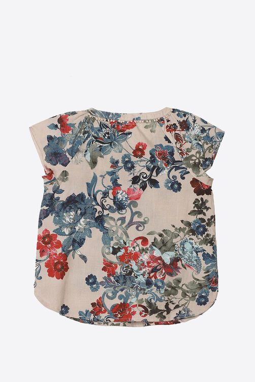 Light Grey Cotton Printed Top image number 2