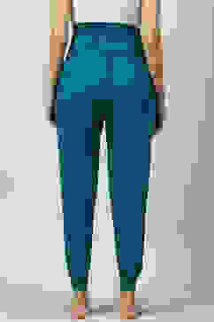 Teal Viscose Relaxed Joggers image number 4