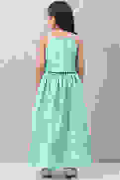 Turquoise Art Silk Lehenga Set image number 4