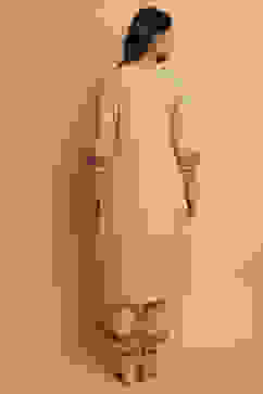 Beige Rayon Straight Kurta Regular Pant Suit Set image number 7