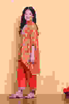 Coral Floral Asymmetric Suit Set image number 3