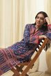 Royal Blue Acrylic Straight Kurta image number 6