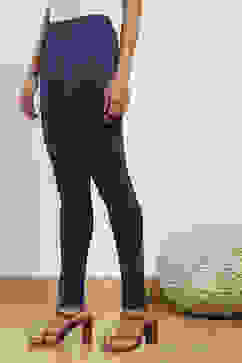 Navy Cotton Blend Solid Churidar image number 2