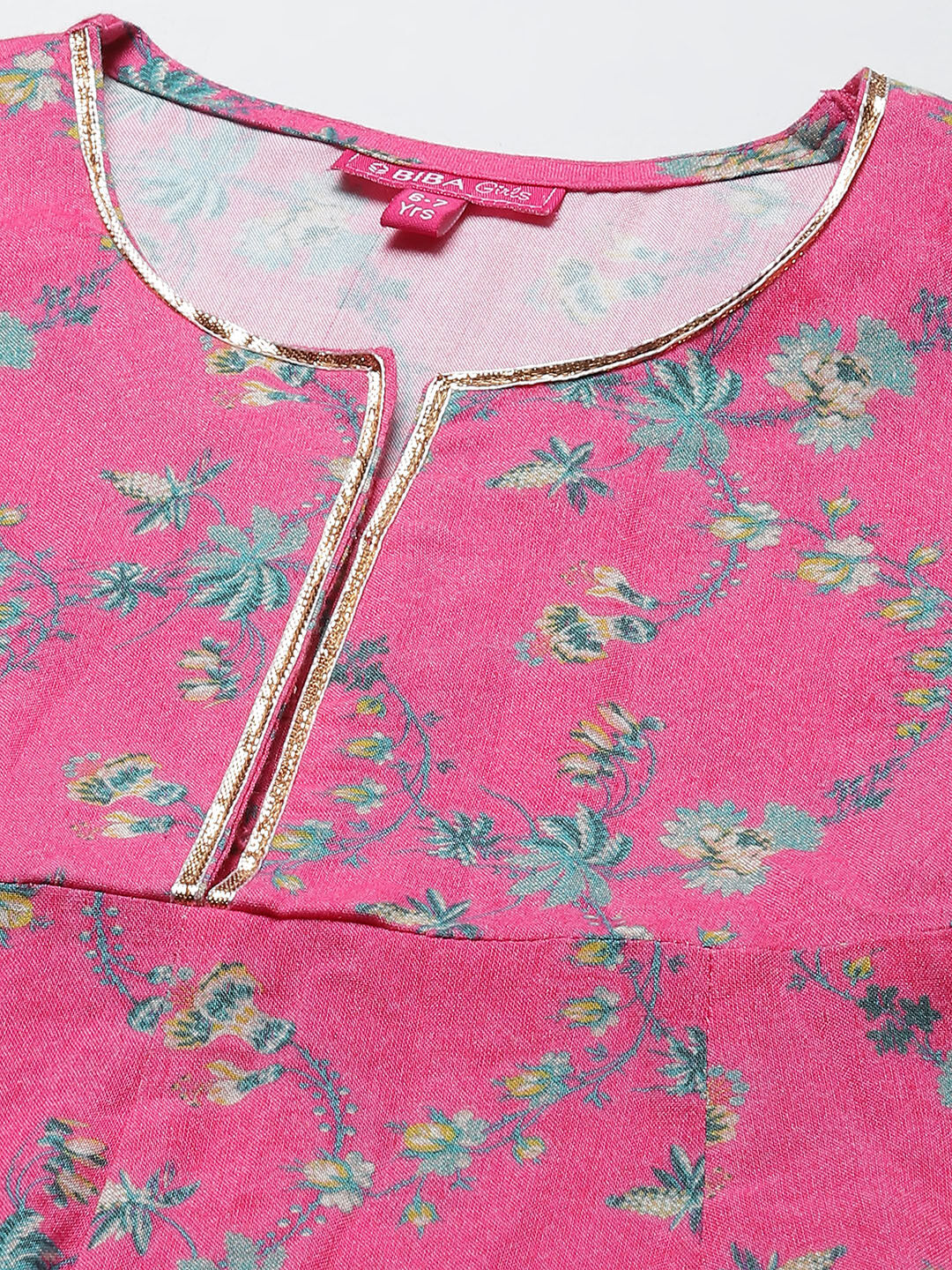 Pink Rayon Kalidar Printed Kurta Set image number 1