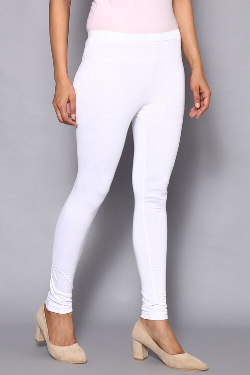 Black Viscose Lycra Solid Leggings image number 3