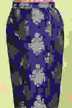 Purple Polyester Textured Flared Kurta Pants Set image number 2