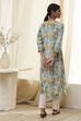 Teal Printed Straight Kurta image number 3