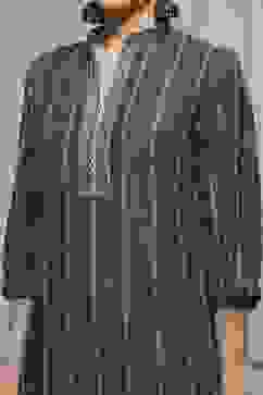 Grey Cotton Blend Woven Unstitched Suit Set image number 2