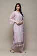 Lavendar Cotton Blend Printed Unstitched Suit Set image number 7