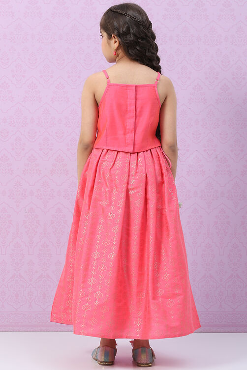 Pink Art Silk Lehenga Set image number 4