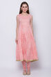 Green Art Silk Flared Printed Kurta image number 4