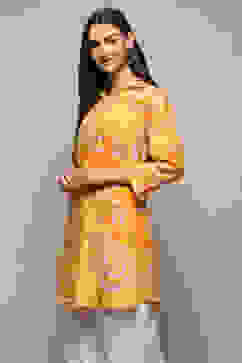 Yellow Rayon Straight Kurta image number 2